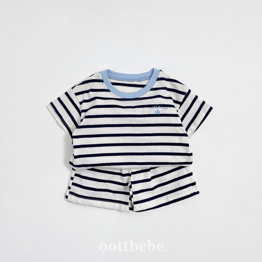 Summer Stripe Top & Bottom Set