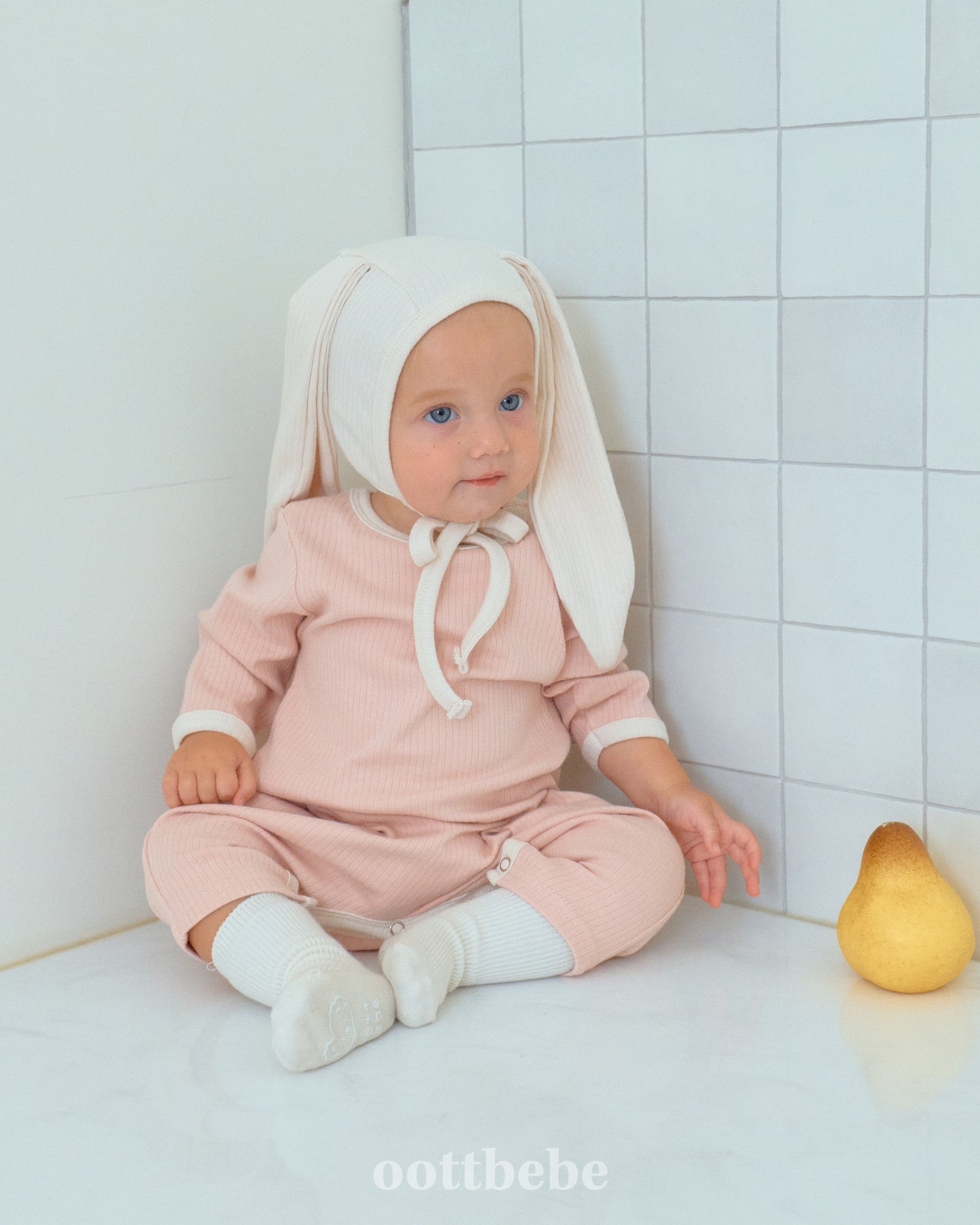 Cream Bunny Bodysuit Set