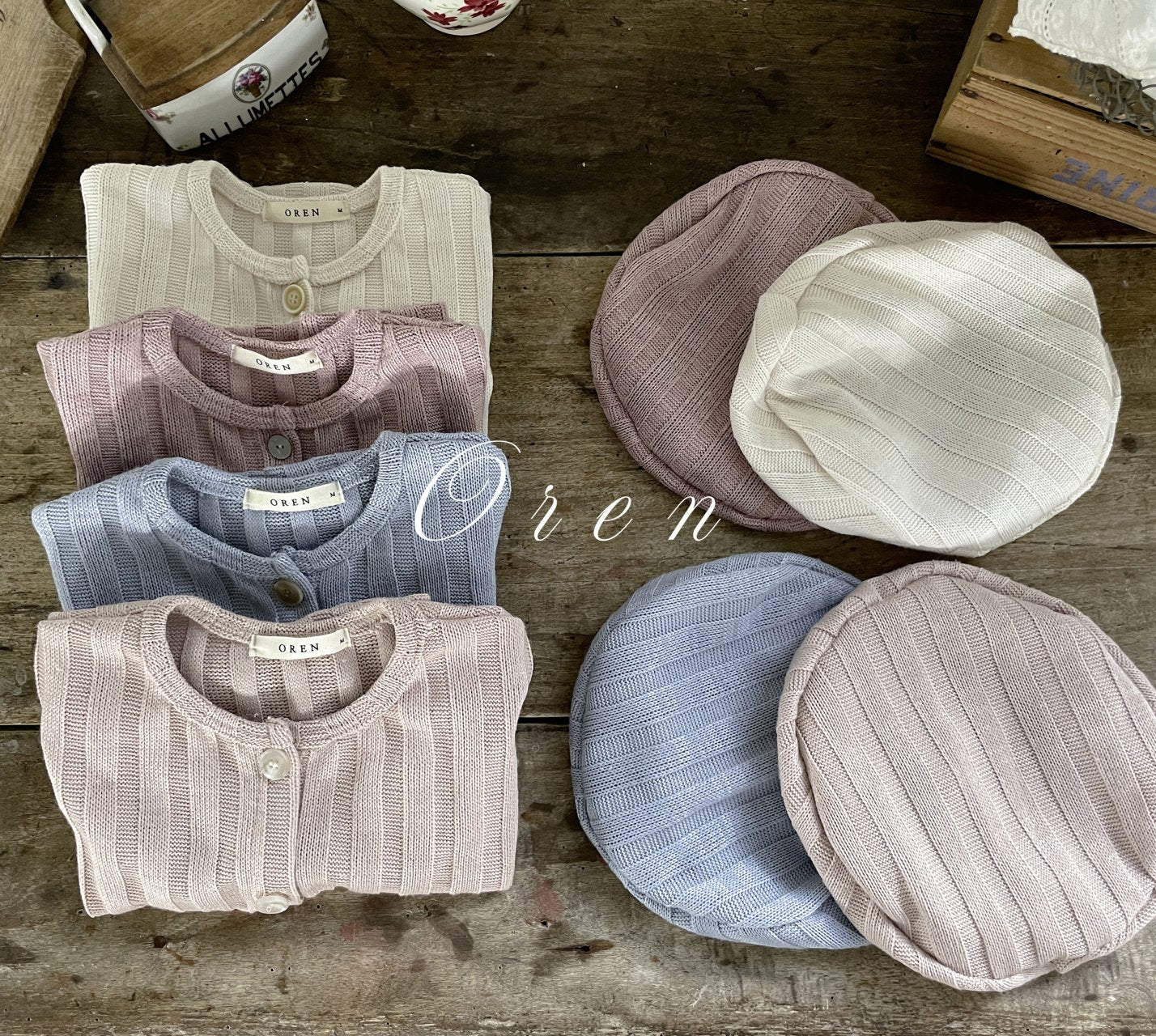 Chocolate Cardigan & Hat Set